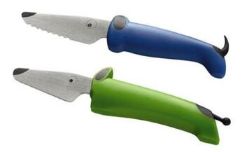 Kinderkitchen Dogknifes Børnekniv Sæt med 2 børneknive (blå og grøn)