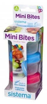 Sistema Mini bites snackbøtter to go 3 pack