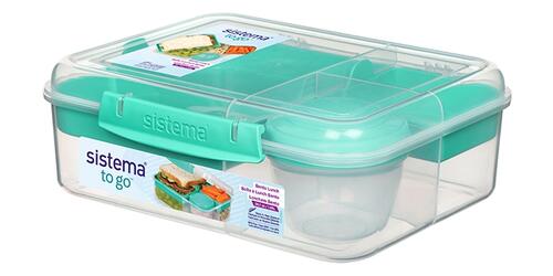 Sistema Bento Lunch To Go  1,65 L - Klar plast
Madkasse med rum - lime grøn