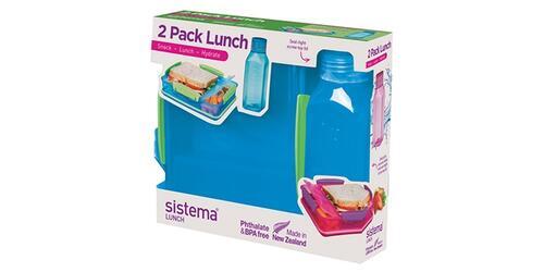 Sistema Lunch 2 pack sæt - blå