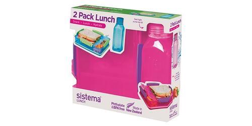 Sistema Lunch 2 pack sæt - pink
