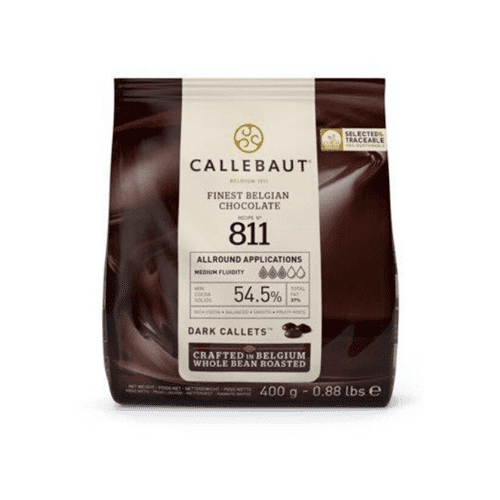 Callebaut belgisk mørk chokolade 54,5%, 400 gram