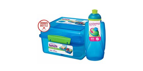 Sistema Lunch Cube Max 2L - blå
 med flaske
