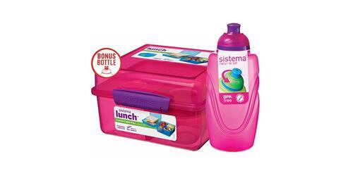Sistema Lunch Cube Max 2L - pink med flaske