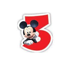 Mickey Mouse 3 års kagelys
